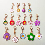 flower planner clup clips charm charms gold tone metal enamel pretty planning accessory accessories uk gift gifts shop store purple green white daisy orange red blue yellow pink