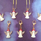 HALF PRICE Christmas Angel Sparkly Enamel Planner Charm or Paper Clip #P88