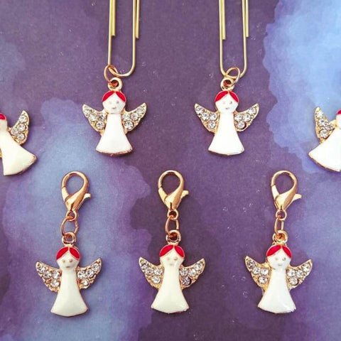 HALF PRICE Christmas Angel Sparkly Enamel Planner Charm or Paper Clip #P88
