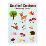 woodland creatures animal animals deer bunny rabbit hedgehog mushroom mushrooms bird flower flowers uk cute kawaii temporary kids tattoo tattoos pack of 2 sheets gift gifts cute kawaii party bag filler fillers retro rex london