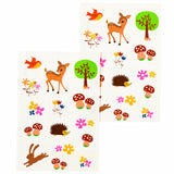 woodland creatures animal animals deer bunny rabbit hedgehog mushroom mushrooms bird flower flowers uk cute kawaii temporary kids tattoo tattoos pack of 2 sheets gift gifts cute kawaii party bag filler fillers retro rex london