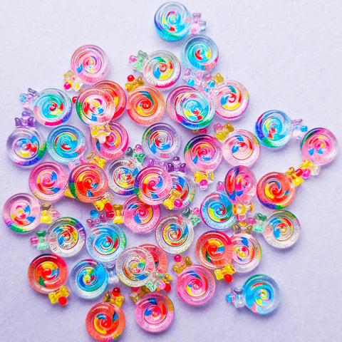 lolly lollipop lollipops acrylic fb flatback embellishment small mini uk cute kawaii craft supplies store shop