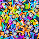 spooky halloween sprinkle sprinkles polymer clay slice slices nail art mini embellishment embellishments uk cute kawaii pumpkin pumpkins bat bats bright colours green pink orange yellow black star stars hundreds and thousands pin wheels rainbow slices