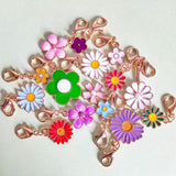 flower planner clup clips charm charms gold tone metal enamel pretty planning accessory accessories uk  gift gifts shop store purple green white daisy orange red blue yellow pink