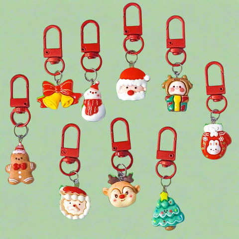 Special Price! CHRISTMAS RED CLIP KEY CHAIN/BAG CHARM