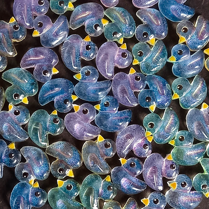 baby duck ducks duckling ducklings resin acrylic fb flatback embellishment small mini tiny little cute kawaii coloured set craft supplies shop store yellow green pink blue lilac uk