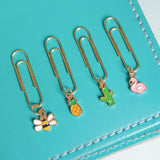 Mini Charm Planner Paper Clip- Flamingo Cactus Bee or Pineapple #P74