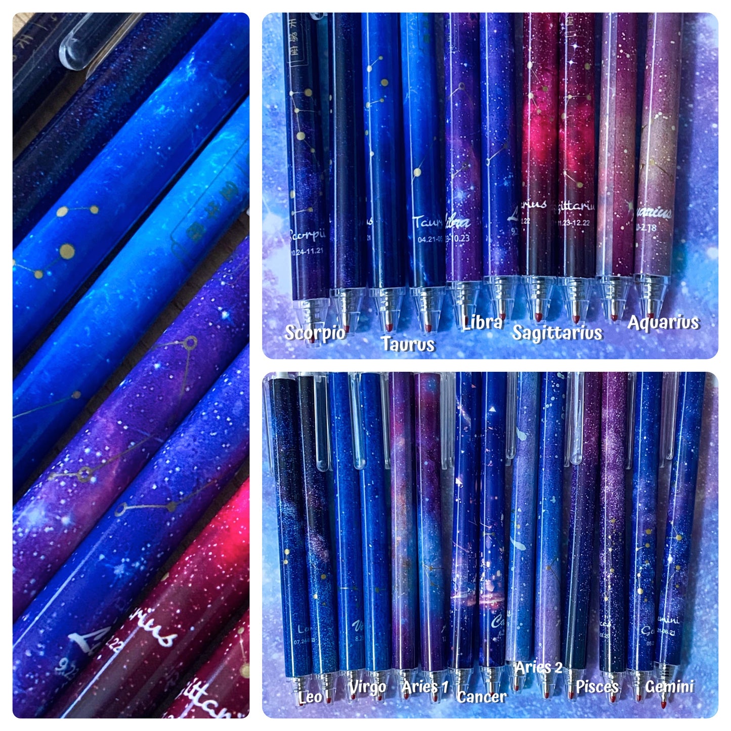 Sale just 80p! STAR SIGN BLACK GEL INK Zodiac Click PEN