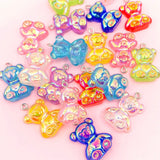 HALF PRICE Chunky Iridescent Resin Bear Charm Pendant 26mm