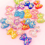 HALF PRICE Chunky Iridescent Resin Bear Charm Pendant 26mm