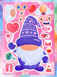 easter spring gift gifts uk cute kawaii gnome gnomes gonk gonks build a sticker stickers activity sheet sheets for kids stationery large big glossy fun game children