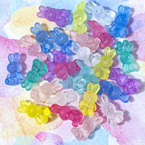 large 26mm big chunky rabbit rabbits bunny bunnies acrylic bead beads uk cute kawaii craft supplies shop craft pink yellow white clear teal turquoise cerise lilac purple blue