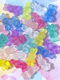 large 26mm big chunky rabbit rabbits bunny bunnies acrylic bead beads uk cute kawaii craft supplies shop craft pink yellow white clear teal turquoise cerise lilac purple blue
