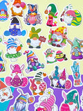 gnome laptop sticker stickers cute kawaii easter spring bunny gnomes gonk gonks pretty colourful fun little stationery pack uk cute kawaii gift gifts springtime egg eggs rabbit rabbits flower flowers
