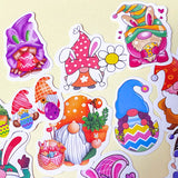 gnome laptop sticker stickers cute kawaii easter spring bunny gnomes gonk gonks pretty colourful fun little stationery pack uk cute kawaii gift gifts springtime egg eggs rabbit rabbits flower flowers