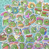 frog frogs big large glossy laptop sticker stickers pack set uk cute kawaii stationery gift gifts green happy pretty fun spring present glossy
