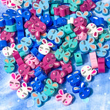 kawaii easter spring bunny bunnies rabbit rabbits poly polymer clay bead beads bundle pink white teal blue cerise uk cute kawaii craft supplies shop magenta