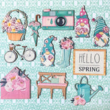 big large natural wood wooden spring easter tree hanging decorations decoration flatback ornament gnome garden flower flowers floral basket bench boots watering can envelope umbrella camera bicycle vintage retro pink turquoise teal pretty gift gifts