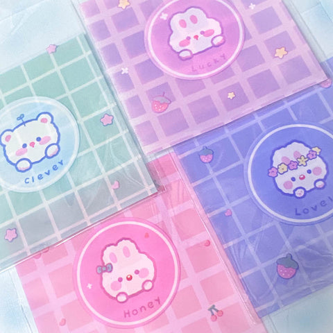 spring cello cellophane small little bag bags packaging supplies uk cute kawaii stationery packing lucky honey lovely clever bear bears white rabbit rabbits bunny bunnies spring easter heart star pink lilac blue green