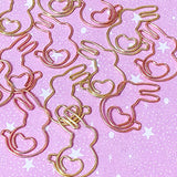 BUNNY & HEART Jumbo PAPER CLIP Rose-Gold/Gold Metal