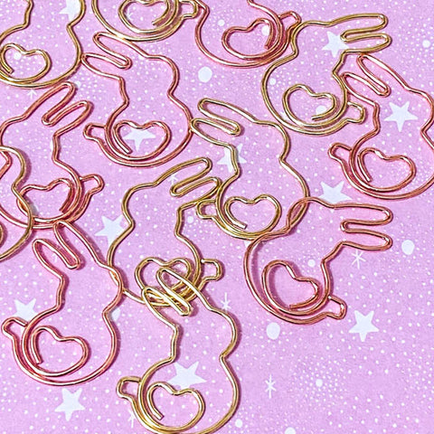 BUNNY & HEART Jumbo PAPER CLIP Rose-Gold/Gold Metal