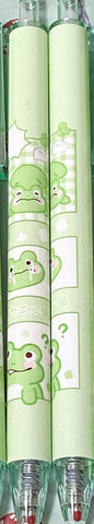 kawaii cute frog frogs pen pens fineline fine line green barrel white black ink gel stationery uk gift gifts shop happy grumpy sleepy lovers