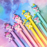 cute kawaii bunny topper chunky black ink fine line fineline pen pens uk stationery easter rabbit rabbits spring pens lilac purple pastel pink yellow lemon turquoise blue mint green flower pretty colours gel bunnies