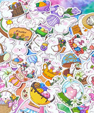 easter bunny bunnies rabbit rabbits cute kawaii fun big matte spring springtime sticker stickers laptop stationery set sets cute kawaii uk gift gifts pink white egg eggs basket baskets happy easter floral flowers