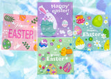 happy easter spring bunny rabbit chick chicks egg eggs large cello cellophane bag bags set packaging supplies uk cute kawaii pretty floral flowers pink green lilac purple mint rabbit rabbits bunnies plastic