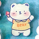 HALF PRICE BEAR & BUNNY Large ACRYLIC PIN BROOCH- 15 Cute Designs