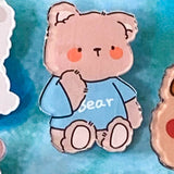 HALF PRICE BEAR & BUNNY Large ACRYLIC PIN BROOCH- 15 Cute Designs