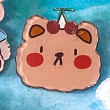 HALF PRICE BEAR & BUNNY Large ACRYLIC PIN BROOCH- 15 Cute Designs