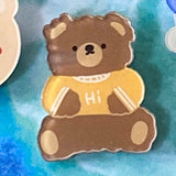 HALF PRICE BEAR & BUNNY Large ACRYLIC PIN BROOCH- 15 Cute Designs