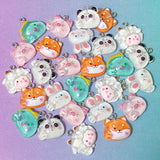 cute kawaii uk craft supplies shop craft charm charms glitter glittery sparkly resin pendant pendants pig pigs orange fox pink piglet panda pandas white sheep lamb lambs rabbit rabbits bunny bunnies iguana lizard dino dinosaur green round thumbs up pretty fun crafts