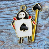 On offer! ALICE THEMED Gold Tone Large Enamel Charm