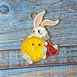 On offer! ALICE THEMED Gold Tone Large Enamel Charm