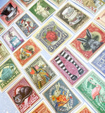 alice in wonderland sticker stickers stamp stamps vintage style illustration tenniel lewis carroll big stationery uk set pack postage stamps stickers rabbit white bunny hat mad hatter red queen of hearts pocket watch mushroom key drink me cake eat me cheshire cat potion messenger guard butterfly colourful retro vibe vibes feel nostalgic planner supplies rose roses teacup cups