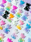 glitter resin cat cats kitty charm charms pendant pendants large big ombre colours black white blue lilac purple cerise pink yellow green lemon orange turquoise uk cute kawaii craft supplies shop