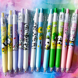 kawaii panda pandas gel pen black ink fine line fineline pens uk cute kawaii stationery shop store present gift gifts pandas lover lovers pink lilac blue green black and white yellow lemon fun pretty click barrel top design