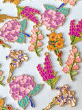 spring summer flower flowers bloom blooms garden plant plants pink lilac yellow purple white blossom gold tone metal enamel charm charms pendant pendants uk cute kawaii craft supplies shop store hydrangea lupin sunflower sunflowers yellow orange