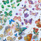 bargain sticker stickers sheet sheets holo holographic clear plastic transparent stationery butterfly butterflies key keys garden flower flowers bloom blossom letters alpha alphabet numbers gem gems gemstones crystal crystals uk cute kawaii stationery shop store purple lilac yellow green peach pink red orange bright green