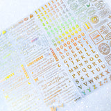 bargain sticker stickers sheet sheets holo holographic clear plastic transparent stationery butterfly butterflies key keys garden flower flowers bloom blossom letters alpha alphabet numbers gem gems gemstones crystal crystals uk cute kawaii stationery shop store purple lilac yellow green peach pink red orange bright green