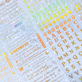 bargain sticker stickers sheet sheets holo holographic clear plastic transparent stationery butterfly butterflies key keys garden flower flowers bloom blossom letters alpha alphabet numbers gem gems gemstones crystal crystals uk cute kawaii stationery shop store purple lilac yellow green peach pink red orange bright green