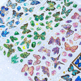 bargain sticker stickers sheet sheets holo holographic clear plastic transparent stationery butterfly butterflies key keys garden flower flowers bloom blossom letters alpha alphabet numbers gem gems gemstones crystal crystals uk cute kawaii stationery shop store purple lilac yellow green peach pink red orange bright green