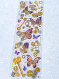 bargain sticker stickers sheet sheets holo holographic clear plastic transparent stationery butterfly butterflies key keys garden flower flowers bloom blossom letters alpha alphabet numbers gem gems gemstones crystal crystals uk cute kawaii stationery shop store purple lilac yellow green peach pink red orange bright green