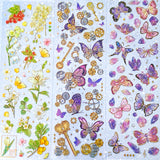 bargain sticker stickers sheet sheets holo holographic clear plastic transparent stationery butterfly butterflies key keys garden flower flowers bloom blossom letters alpha alphabet numbers gem gems gemstones crystal crystals uk cute kawaii stationery shop store purple lilac yellow green peach pink red orange bright green