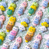animal tower towers tsum tsums cute kawaii charm charms resin pendant pendants uk craft supplies shop cat cats kitty dog dogs puppy frog frogs green pink blue white yellow brown bunny bunnies rabbit rabbits