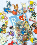retro vintage kitsch feel bunny rabbit bunnies rabbits clear plastic pet sticker stickers flake flakes pack uk cute kawaii stationery shop present gift gifts easter spring fun funny old fashioned victorian 1940s 1950s nostalgic