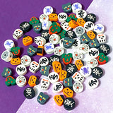 spooky halloween poy polymer clay bead beads set uk cute kawaii craft supplies shop skull skulls cat cats cross bones pumpkin pumpkins bat bats monster ghost ghosts spider spiders web webs mixed collection orange black white green grey purple