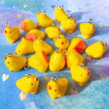 easter spring chick chicks chicken yellow bright 3d resin charm charms pendant pendants jewellery supplies craft crafts uk shop store orange beak cute kawaii rounded little
